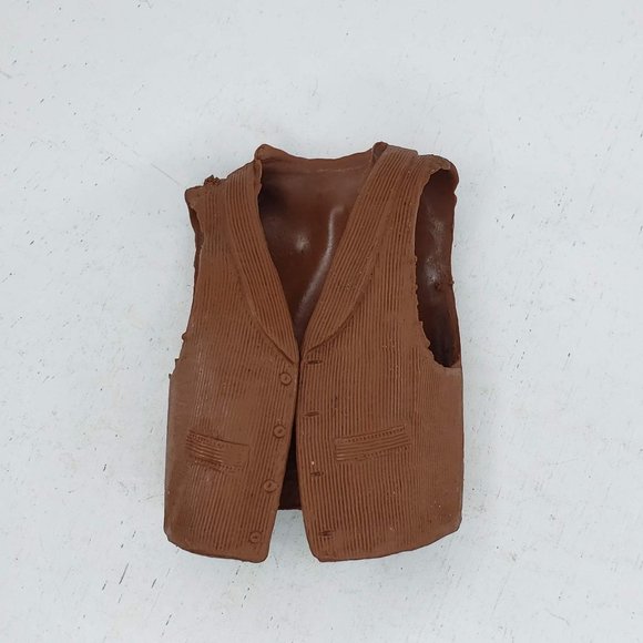 1960s Marx Johnny West Brown Cowboy Vest Clothing Accessory Toy Replacement Part - Picture 1 of 4